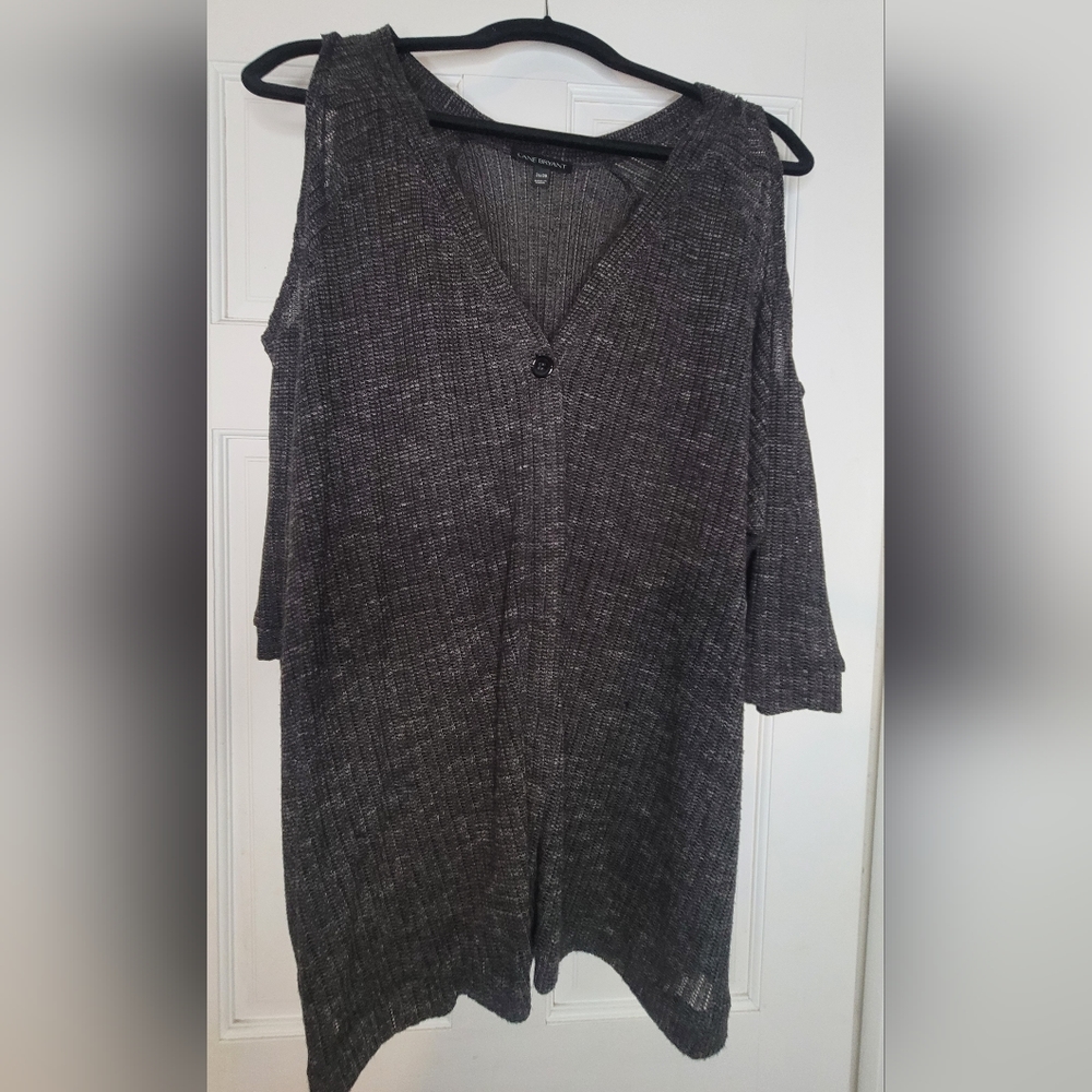 Lane Bryant Short Sleeve Grey Top sz 26/28